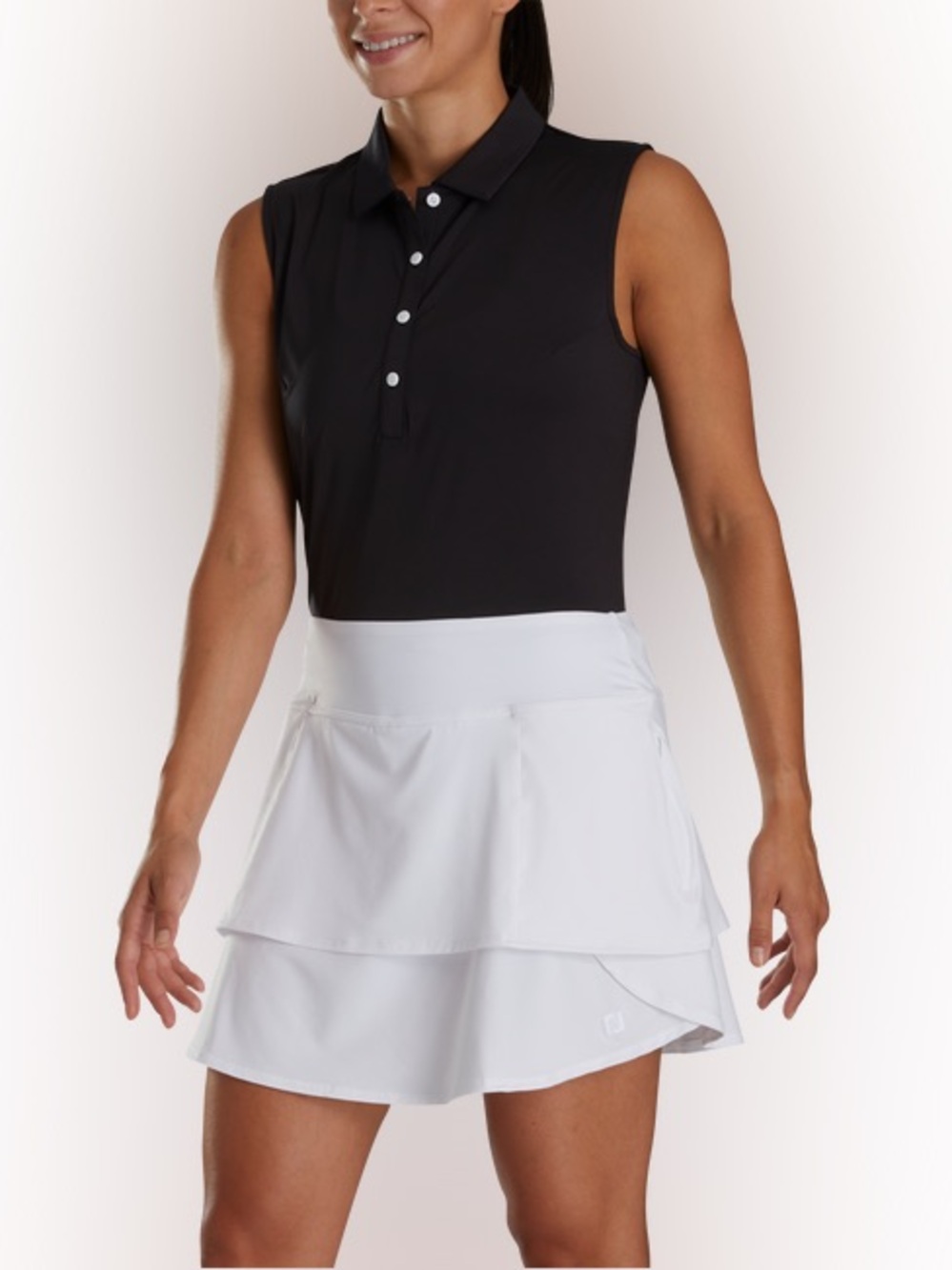 FJ FootJoy Performance Layered Golf Skort White‎ Athletic Tennis Skirt Size S